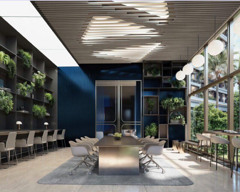 Co-working space with living wall
